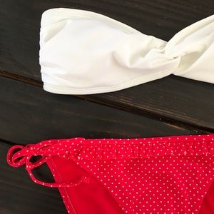 NWT PACSUN White/ Red Dot Bikini Bottom Only